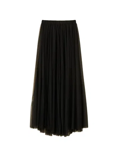 Twinset Long Tulle Skirt In Black