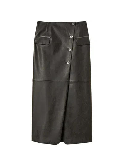 Twinset Long Wrap-around Skirt In Black