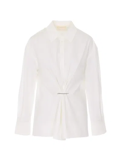 Twinset Long-sleeve Buttoned Shirt In White