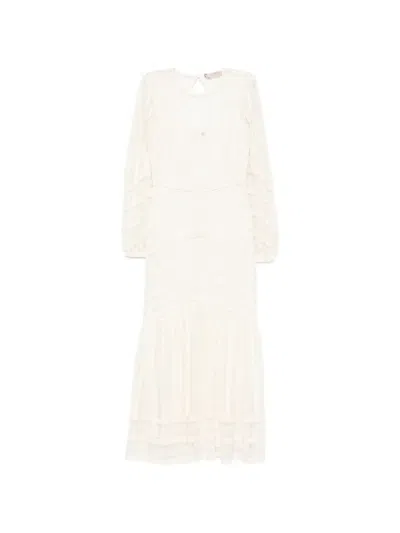 Twinset Long-sleeve Maxi Dress In White