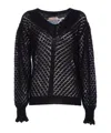 Twinset Open-knit Ruffled-cuff Sweater