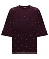 Twinset Loose-fitting Top With High Neckline In Brown