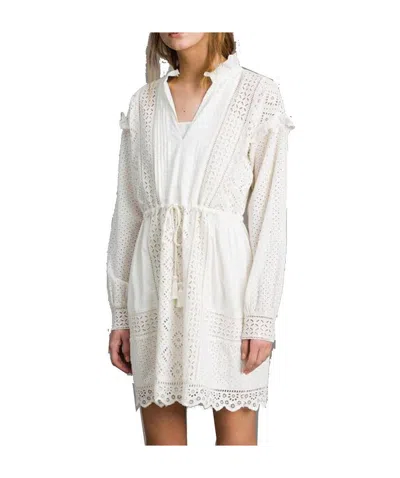 Twinset Lotus Leaf Edge Dress In White