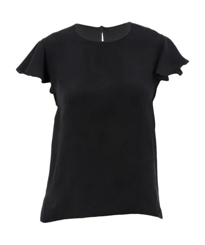 Twinset Lotus Leaf Edge T-shirt In Black