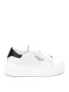 Twinset Two-tone Leather Low-top Sneakers In White