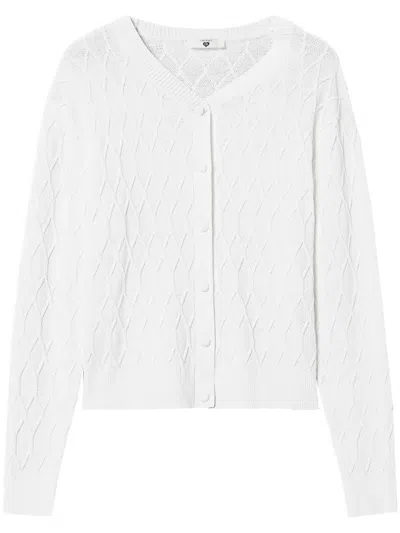 Twinset Lozenge Cardigan In White