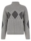 Twinset Lozenge Intarsia Sweater In Gray