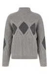 Twinset Lozenge Intarsia Sweater In Gray
