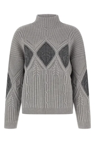 TWINSET LOZENGE INTARSIA SWEATER