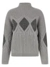 Twinset Lozenge Intarsia Sweater In Gray