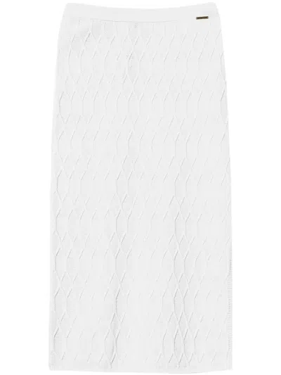 Twinset Lozenge Skirt In White