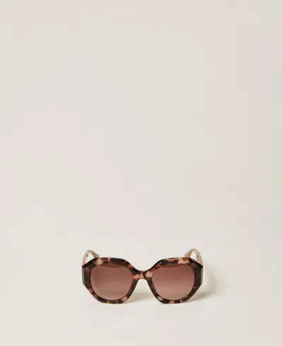 Twinset Lunettes De Soleil Oversize In Brown