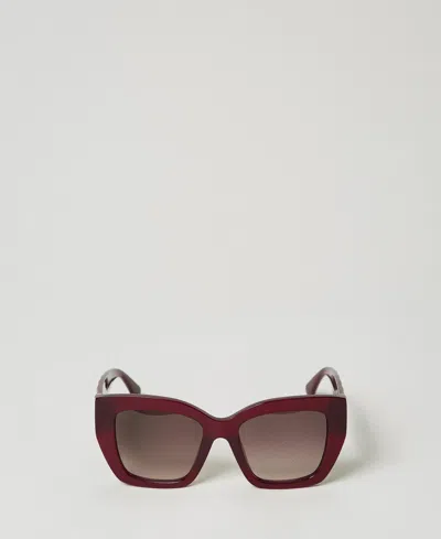 Twinset Lunettes De Soleil Oversize Opalescentes In Brown