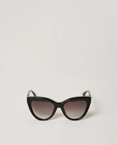 Twinset Lunettes De Soleil Papillon In Black