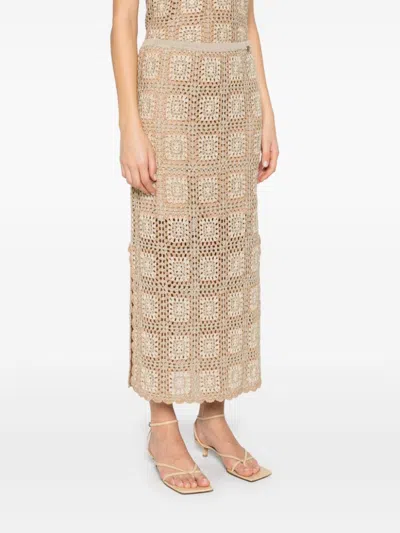 TWINSET LUREX CROCHET MIDI SKIRT 