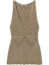 Twinset Lurex-detail Top In Neutrals