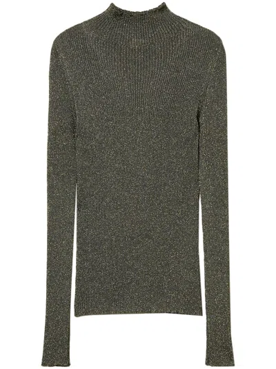 Twinset Lurex Detailing Jumper In Marrone E Oro