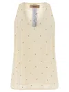 Twinset Lurex Embroidery Tank Top In Neutral
