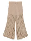 Twinset Lurex-knit Trousers In Neutrals