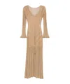 Twinset Beige Midi Dress With Lace Lurex-effect