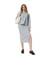 Twinset Lurex Ribbed-knit Skirt In Gray