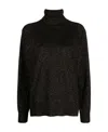 Twinset Logo-embroidered Roll-neck Top In Black