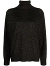 Twinset Logo-embroidered Roll-neck Top In Schwarz