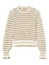 Twinset Lurex-striped Fishnet Jumper In White