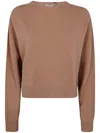 Twinset Twin-set Round-neck Sweater In Brown