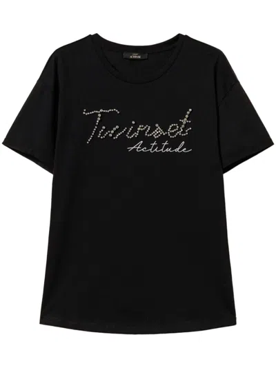 Twinset Lurex T-shirt In Black