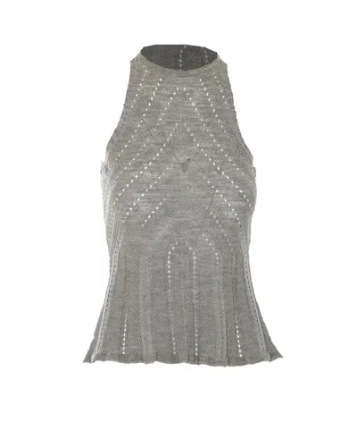 Twinset Lurex Top In Gray