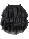 Twinset Lurex Tulle Skirt In Black