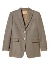 Twinset Lurex Tweed Blazer In Brown