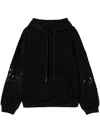 Twinset Hoodie With Macramé In Black