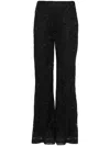 Twinset Palazzo Trousers In Macrame Lace In Black