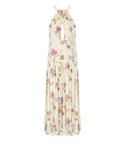 Twinset Madreperla Floral Long Dress In Neutral