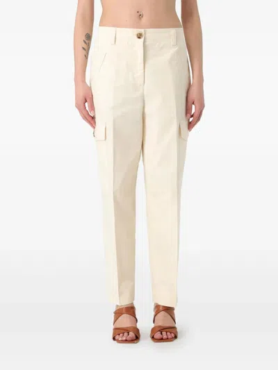 Twinset Twin-set Madreperla Lycra Cotton Trousers In Neutral