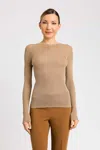 Twinset Maglia Barchetta In Lurex Beige In Marrone