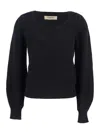 Twinset Ribbed Sweater In Black