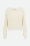 Twinset Maglia Boxy Neve In Bianco