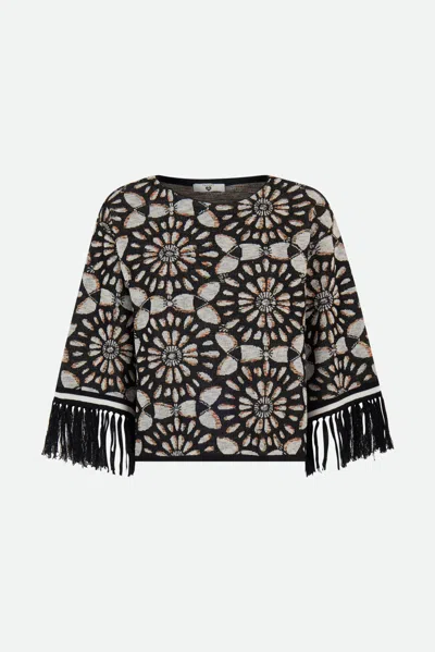 Twinset Maglia Jacquard Nera In Multi