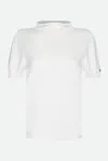 Twinset Woman Turtleneck White Size M Viscose, Polyester In Bianco