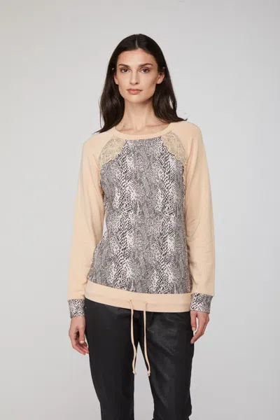 Twinset Maglia Stampa Pitonata In Neutral