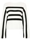 Twinset Striped Metallic-threading Jumper In Bianco