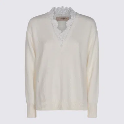 TWINSET TWINSET WHITE KNITWEAR