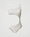 Twinset Maillot De Bain Une Pièce Asymétrique Avec Broderie In White