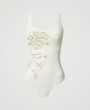 Twinset Embroidered Swimsuit In White