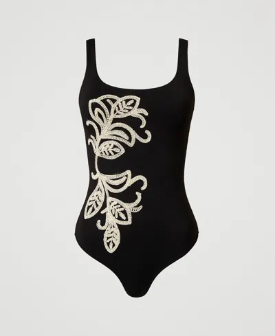 TWINSET ONE-PIECE SWIMSUIT WITH UNDERWIRE AND EMBROIDERY