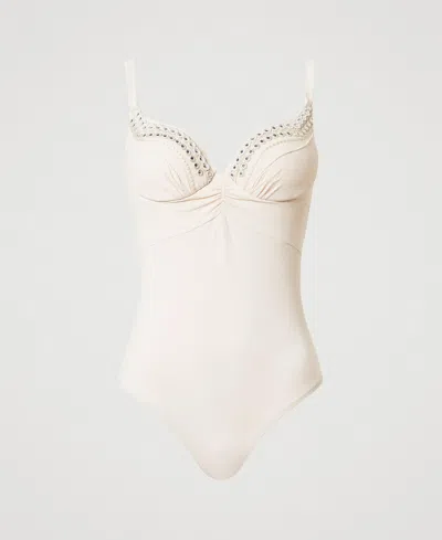 Twinset Maillot De Bain Une Pièce Avec Broderie In Multi