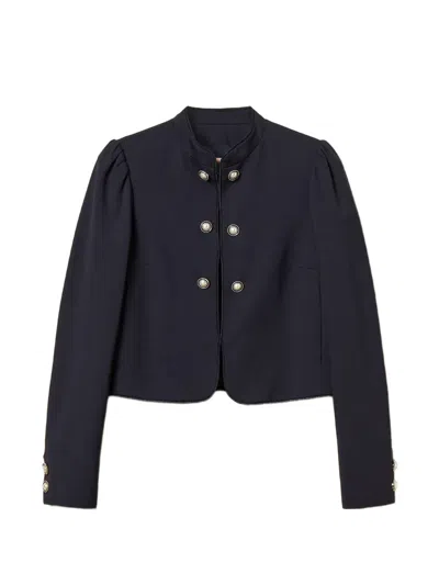 Twinset Mandarin-collar Decorative-button Jacket In Black